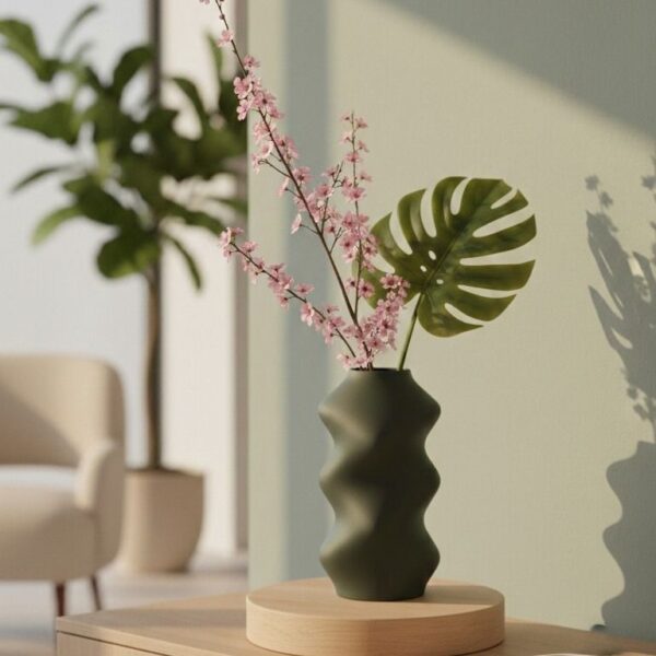 BioVase Unda avec une branche de cerisier
